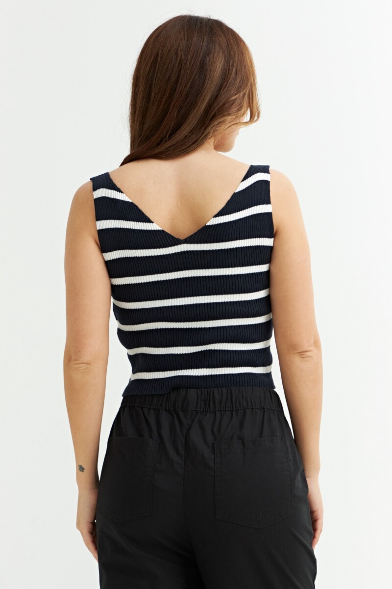 Top tejido rayado AZUL