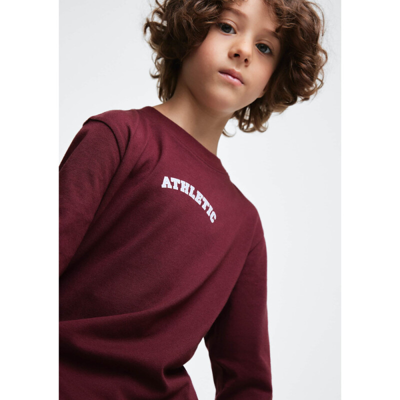 CAMISETA ML MASC VERMELHO ESCURO