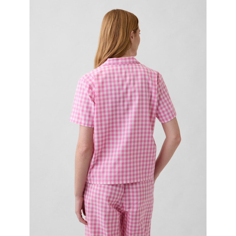 V-SS POPLIN TOP SP FAM PINK GINGHAM
