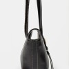 Cartera al hombro Paris en cuero liso Negro