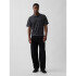 SS RELAXED POLO GREY/BLACK STRIPE