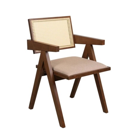 SILLA DE COMEDOR MADERA-Y-TELA MARRON INARI