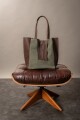 Bolso tote de cuero verde