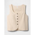 V-SCOOP NECK VEST - BEACHY LINEN FLAX LINEN