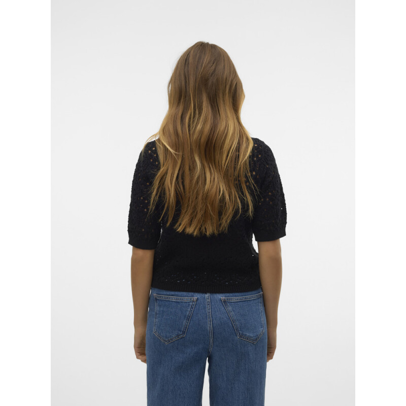 VMBERRY 2/4 O-NECK SHORT PULL. SE BLACK