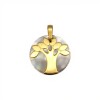 Dije Medalla Arbol de la vida- Oro Bajo - Nacar- CP8799 conpiedra