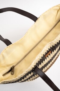 Bolso Trenzado Rayado Chocolate
