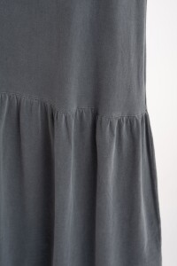 Vestido Algodon Lavado Gris Oscuro