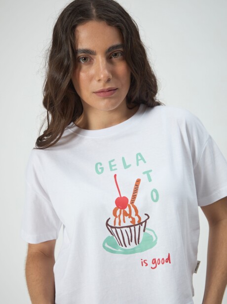 REMERA CROP GELATO BLANCO