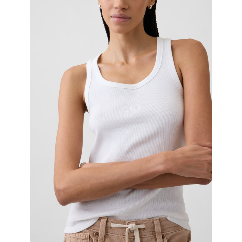 FRCH SL COTTON 2X2 LOGO TANK FRESH WHITE V1