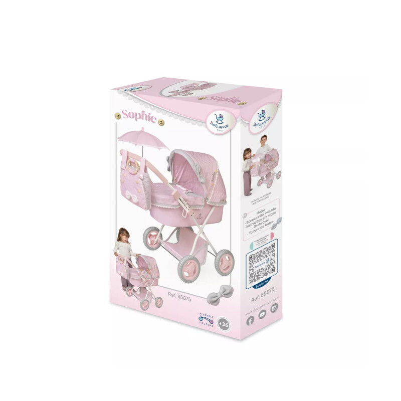 Coche de Muñecas Plegable con Sombrilla y Bolso Coche de Muñecas Plegable con Sombrilla y Bolso