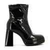Bota Mujer Beira Rio Charol Taco Medio Con Plataforma Negro