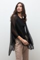 Ruana tejida lurex negro
