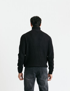 470587 SWEATER PUNTO MEDIO CIERRE HARRY Negro