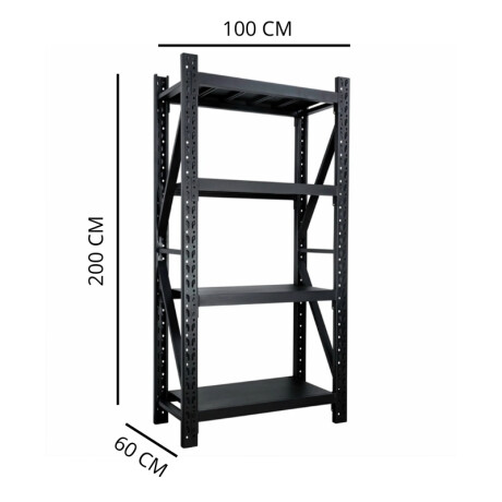 Estanteria Metalica Reforzada Sin Tornillos Negro 100x60x200cm Estanteria Metalica Reforzada Negro 100x60x200 cm