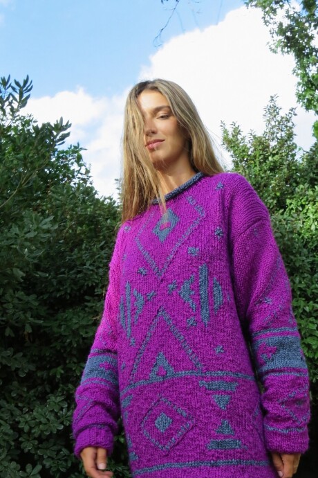 Sweater Gitano Lana Base Morada