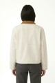 Campera denim con cuello contratono BLANCO