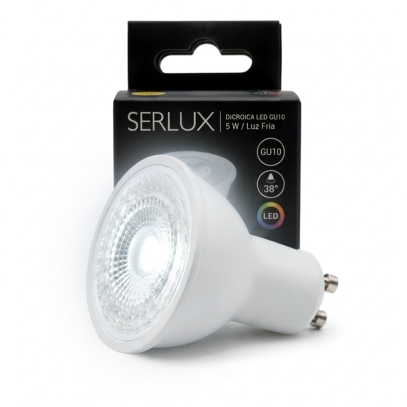 DICROICA LED GU10 5W 38º Lámpara Dicroica LED GU10 5W 38° 6000K Luz Fría