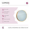 Espejo redondo de pared Lumax Diámetro 50cm Dorado