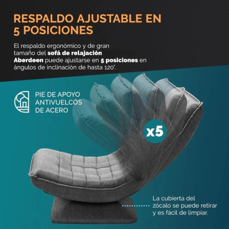 Sillon Reclinable Giratorio Aberdeen Gris