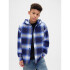 HOODED FLANNEL SHIRT BLUE PLAID