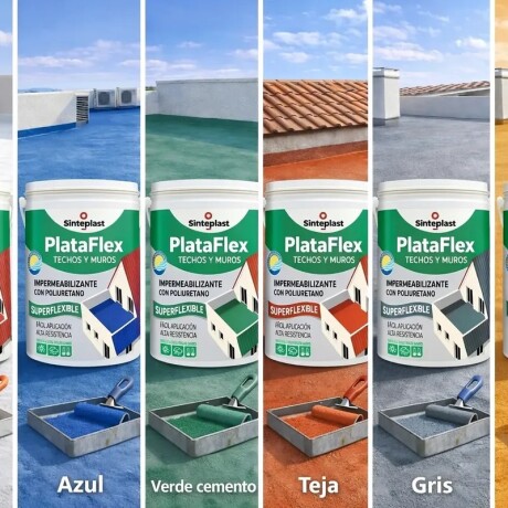 IMPERMEABILIZANTE POLIURETANO PLATAFLEX VERDE CEMENTO 4LTS SINTEPLAST ++ N/a