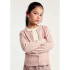 CARDIGAN FEM ROSA/GRAFITO