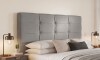 Respaldo Queen Madera y Tela - London 160 Gris