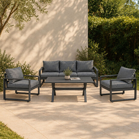 SET COMEDOR EXT. ALUMINIO GRIS CALI