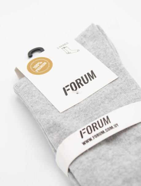 Media Casual Square Pack x 2 Pares Gris Claro