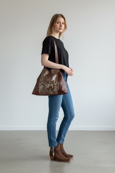 Cartera TRIVA Multifunción Combinada Marrón Jaspeado Con Arte Línea Ottenta Basic Cartera TRIVA Multifunción Combinada Marrón Jaspeado Con Arte Línea Ottenta Basic