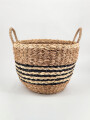 CANASTO RAYAS CON ASAS MARRON