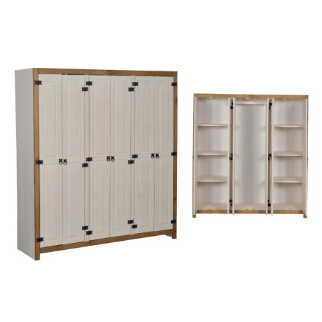 ROPERO 6 PUERTAS GUARDARROPA ARMARIO PLACARD CLOSET EN MADERA MACIZA - LINEA MEXICANA BLANCO