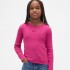 FRCH LS RIBBED TEE BRIGHT FUCHSIA 026