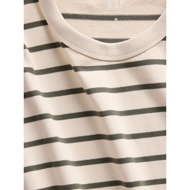 SS HVY ORIGINAL T GREEN STRIPE