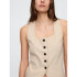 V-SCOOP NECK VEST - BEACHY LINEN FLAX LINEN