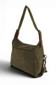 Cartera lona con hebillas verde
