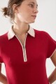 TOP ZIP KNIT Rojo