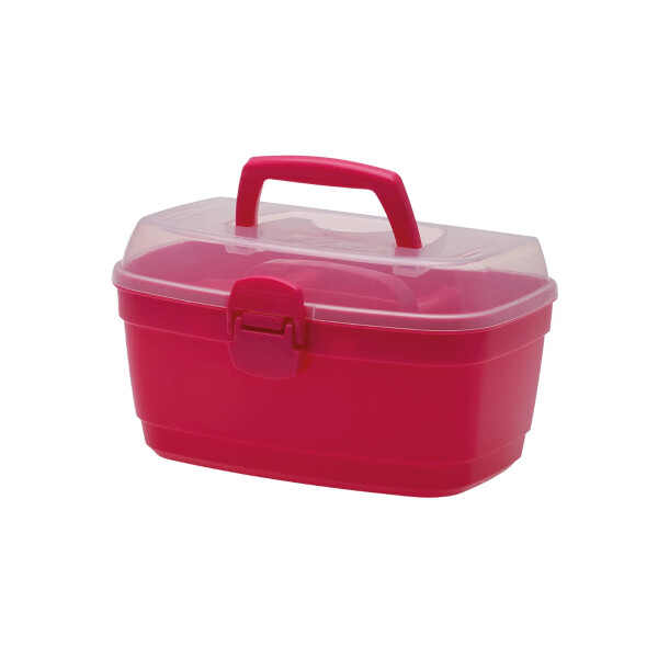 CAJA PLASTICA MULTIUSO CON BANDEJA P 23X15X13 CM. MULTICOLOR