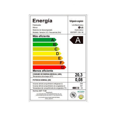 Refrigerador inverter 373L GB37SPP LG Refrigerador inverter 373L GB37SPP LG
