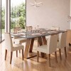 Juego De Comedor - 6 Sillas + Mesa Vidrio - Celeste Blanco / gris