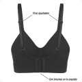 Soutien Top Deportivo Con Tiras Y Broche Color Negro