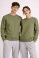 Buzo deportivo clásico escote redondo - UNISEX VERDE OLIVA