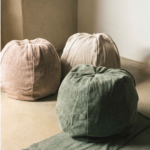 Pouf stonewashed Verde