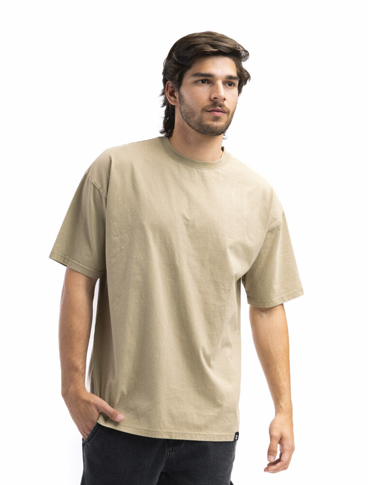 Remera Algodón Oversized Scandinavian Tostado