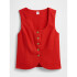 V-SCOOP NECK VEST - BEACHY LINEN TOMATO RED 18-1660TCX