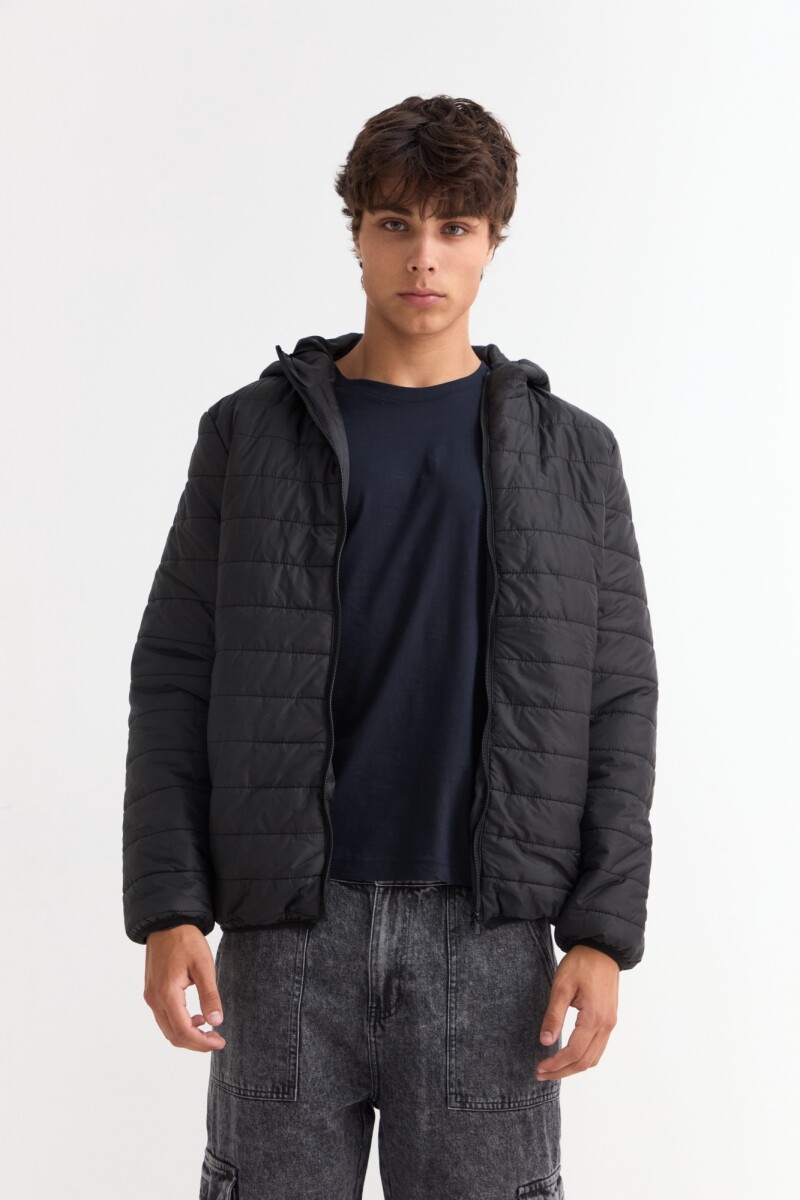 Campera puffer básica NEGRO