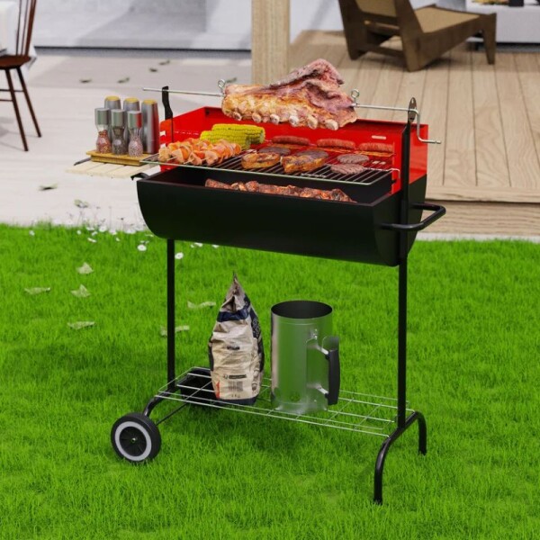 PARRILLA A CARBON CON ROLDANA Y RUEDAS C/CHAPA PARRILLA A CARBON CON ROLDANA Y RUEDAS C/CHAPA