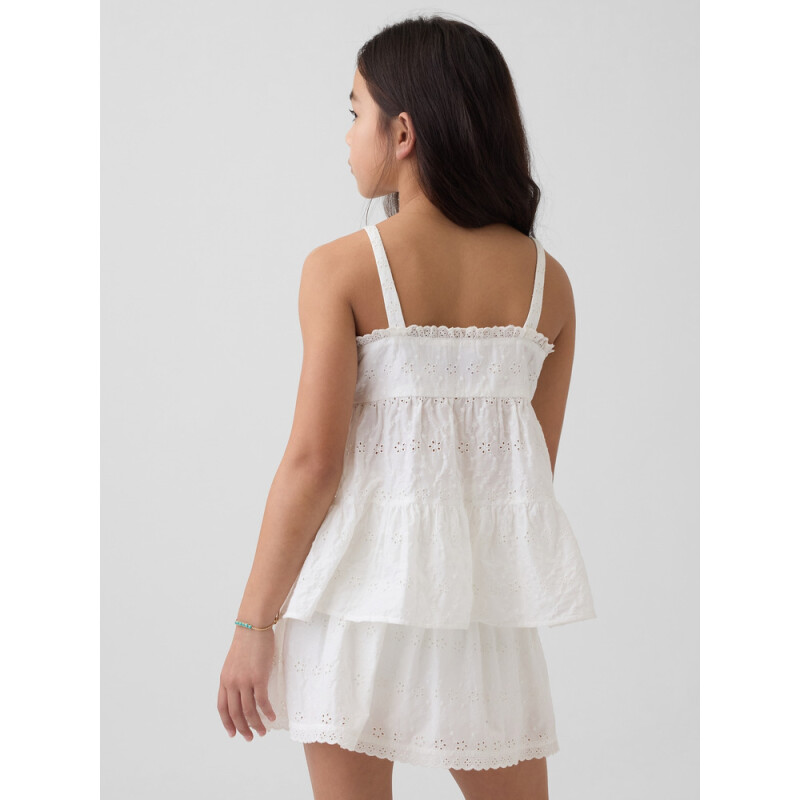 TIERED EYELET TANK NEW OFF WHITE