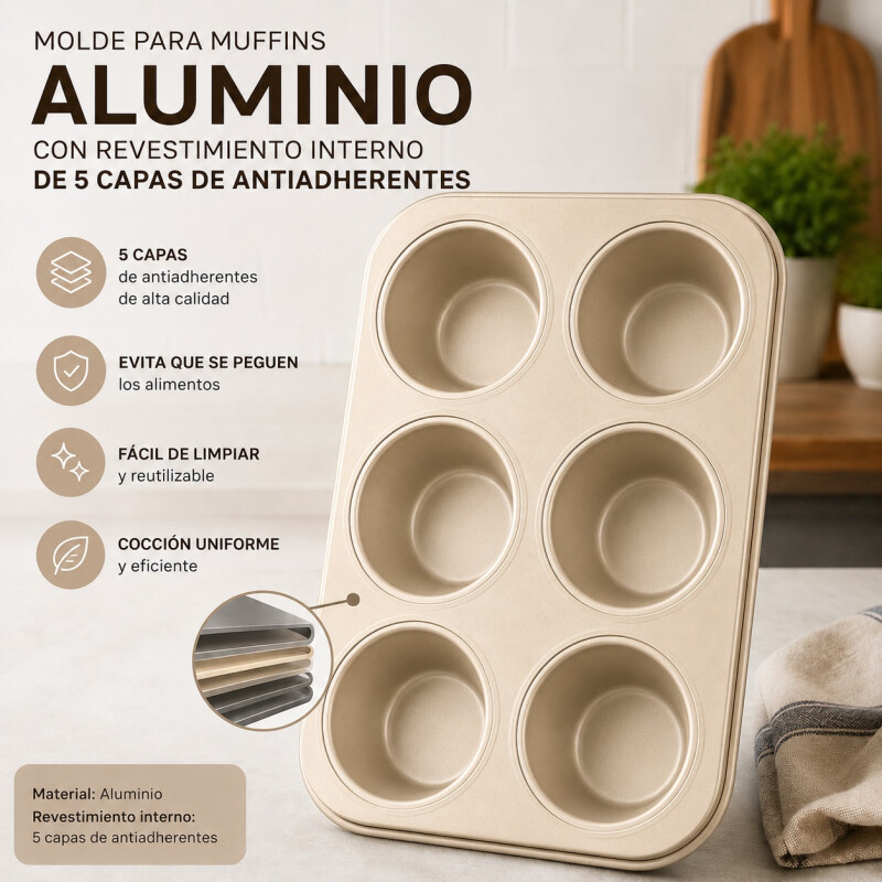 Molde para Cupcake en Aluminio y Antiadherente Molde para Cupcake en Aluminio y Antiadherente